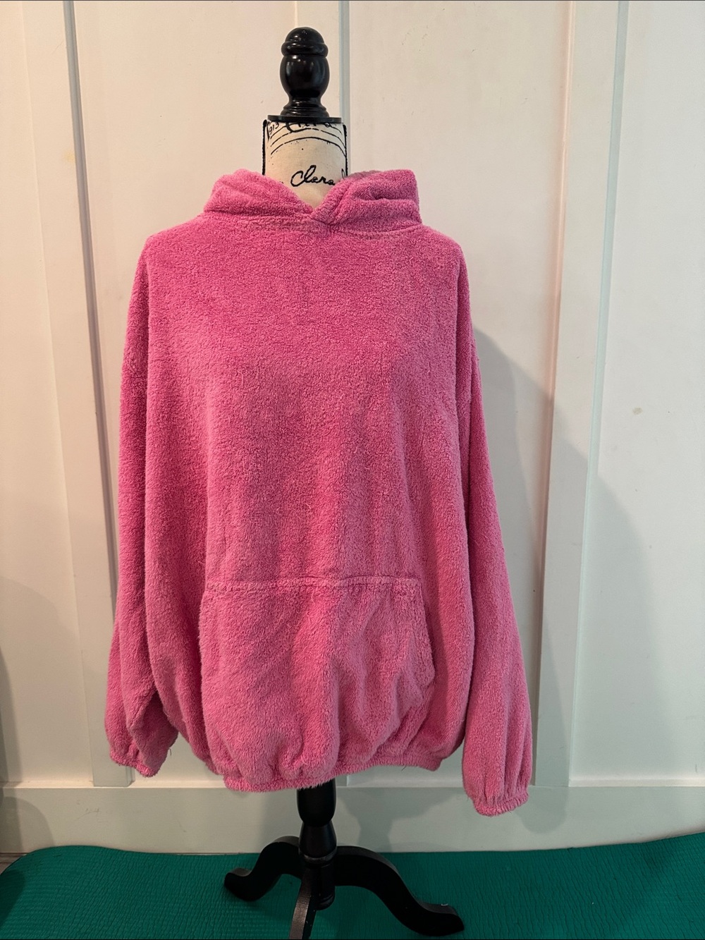 SKIMS Cozy Plush Terry Pink Hooded Pullover